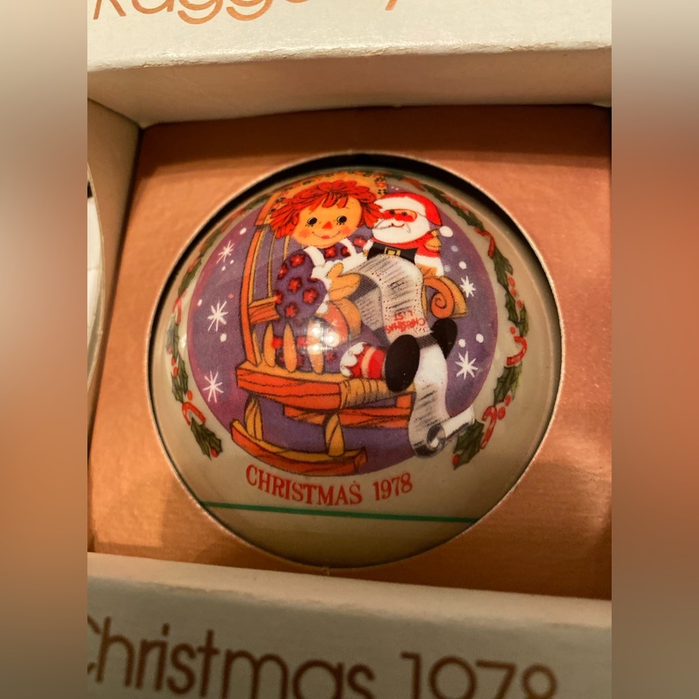 Schmid Raggedy Ann and Andy Ornament Ball Lot 5 Vintage - Picture 3 of 15
